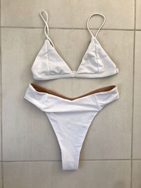 Sie Swim Ribbed Cheeky High Cut Bikini Swimsuit Clean Minimalist Quiet Luxury